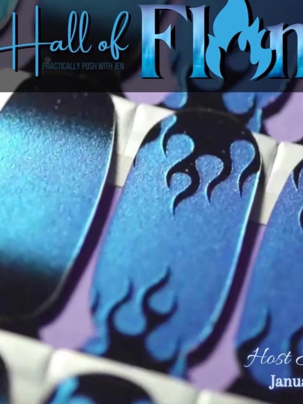 *Exclusive* Color Street: Hall of Flame | Blue Black Fire Shimmer Party Goth - Picture 14 of 15